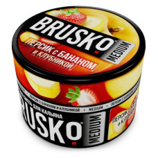 Табак для кальяна BRUSKO Medium Персик с бананом и клубникой 50гр